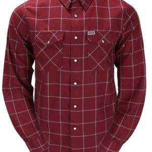 DIXXON Men's Burgundy Checkered Shirt